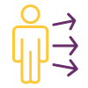 graphic representation of a person with arrows