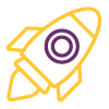 colorful rocket icon