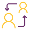 two user icons connected by arrows